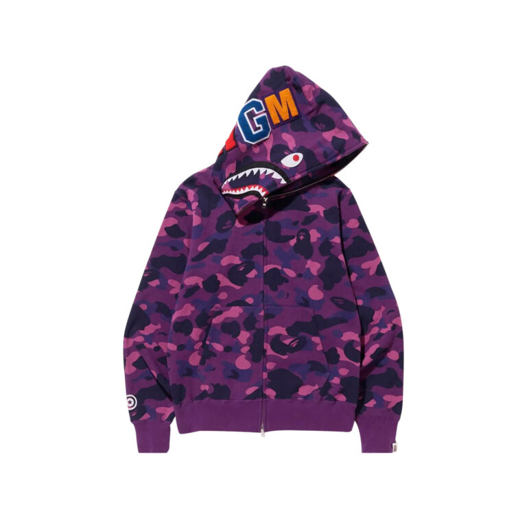 BAPE Color Camo Shark Full Zip Hoodie Purple
