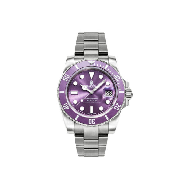 BAPE A Bathing Ape Type 1 Bapex Watch Silver/Purple