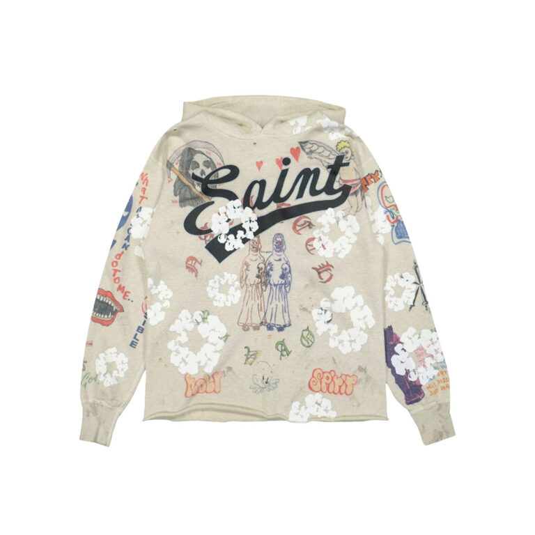 Saint Mxxxxxx x Denim Tears Graffiti Hoodie Grey