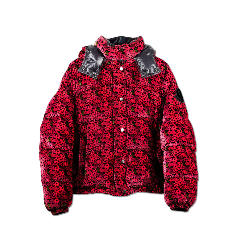 Moncler Daos Hooded Down Velvet Floral Jacket (3)
