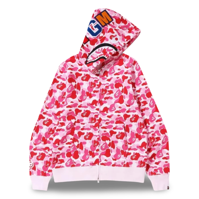 BAPE ABC Camo Shark Full Zip Hoodie Pink