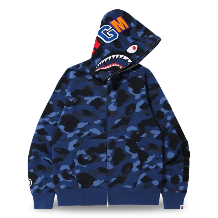 BAPE Color Camo Shark Full Zip Hoodie Blue