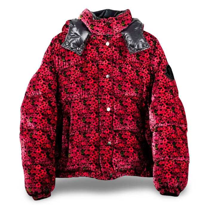 Moncler Daos Hooded Down Velvet Floral Jacket (3)