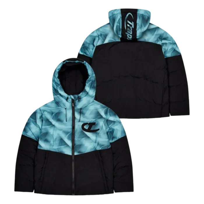 Trapstar Hyperdrive Hooded Puffer – Black/Blue