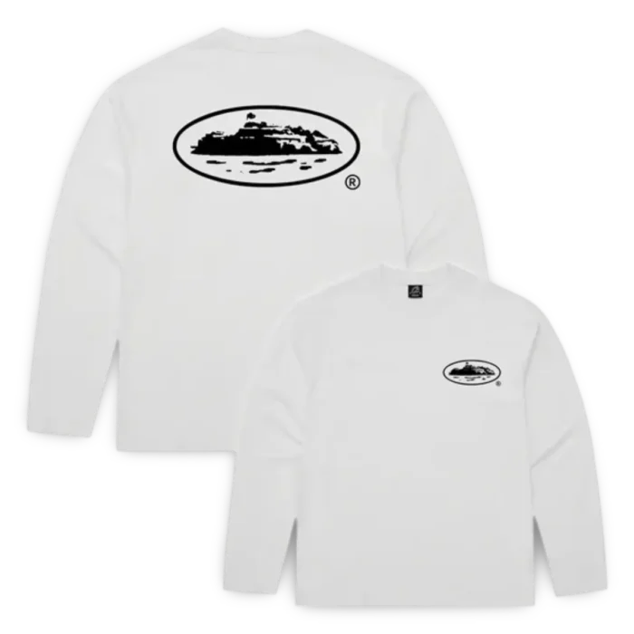 Corteiz OG Island Logo Longsleeve White